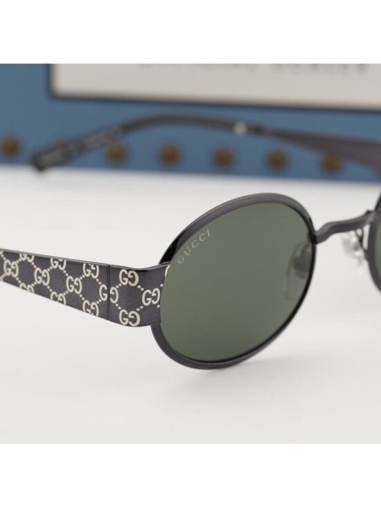 Gucci GG1854S 001 Oval Sunglasses – Ruthenium/Grey main image 11